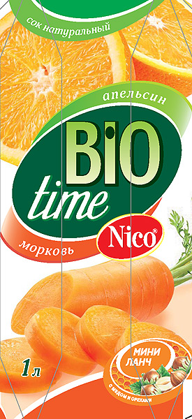 Рекламная Фото-студия Сергея Мартьяхина - Сок BioTime апельсин-морковь